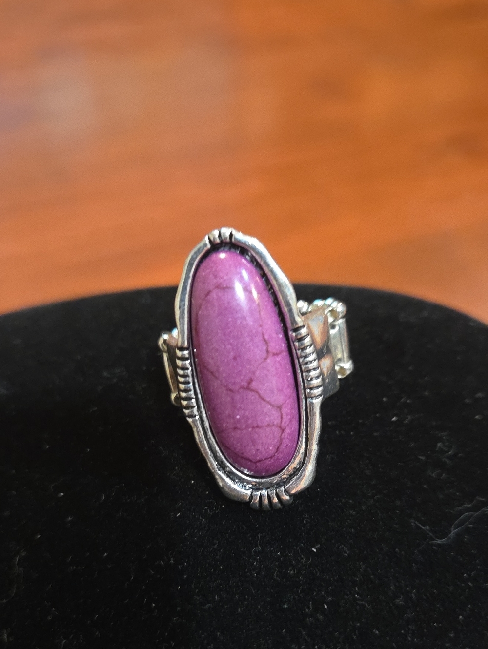 NWOT purple Stone Silver Ring - Picture 2 of 6